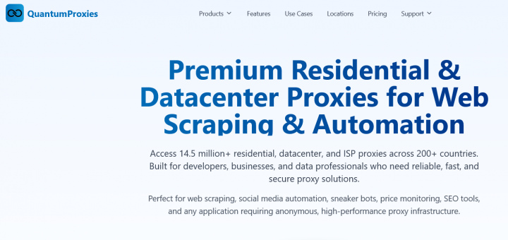 QuantumProxies: Premium Residential & Datacenter Proxies for Web Scraping & Automation